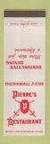 Matchbook Cover - Pierre's Restaurant