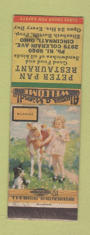 Matchbook Cover - Peter Pan Restaurant Cincinnati OH WEAR
