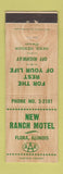 Matchbook Cover - New Ranch Motel Flora IL