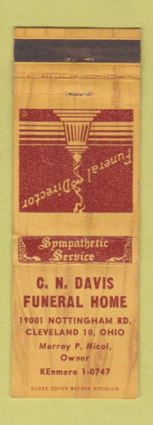 Matchbook Cover - CN Davis Funeral Home Cleveland OH WEAR