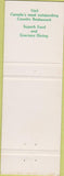 Matchbook Cover - White Horse Restaurant Paris ON
