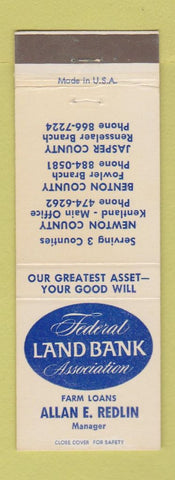 Matchbook Cover - Federal Land Bank Benton Jasper Newton County
