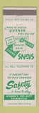 Matchbook Cover - Safety NJ Bell Telephone New Jersey Warning Signs