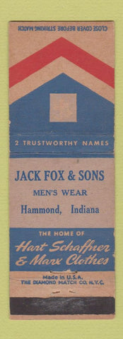 Matchbook Cover - Hart Schaffner Marx Men's Clothes Hammond IN WEAR