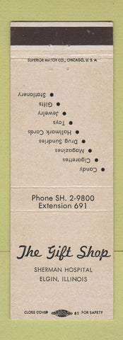 Matchbook Cover - The Gift Shop Sherman Hospital Elgin IL