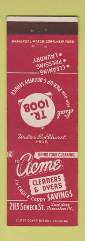 Matchbook Cover - Acme Cleaners Dyers Buffalo NY