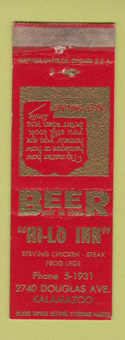 Matchbook Cover - Hi Lo Inn Kalamazoo MI WORN