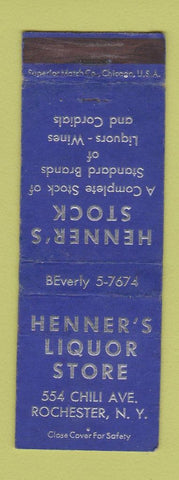 Matchbook Cover - Henner's Liquor Store Rochester NY WEAR