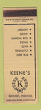 Matchbook Cover - Keene's Clothes Elkhart IN WEAR