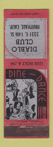 Matchbook Cover - Diablo Club Fruitvale CA ADVANCE WEAR