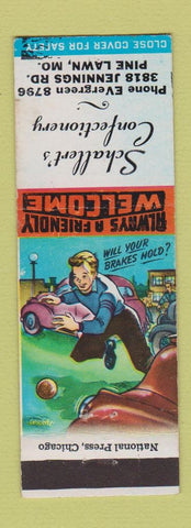 Matchbook Cover - Schallert's Confectionery Pine Lawn MO