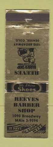 Matchbook Cover - Reeves Barber Shop Denver Colorado WORN