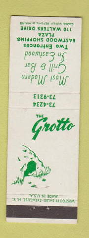 Matchbook Cover - The Grotto Syracuse NY