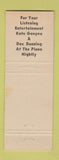 Matchbook Cover - The Grotto Syracuse NY