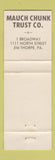 Matchbook Cover - Mauch Chunk Trust Jim Thorpe PA Christmas