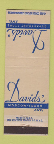 Matchbook Cover - David's Department Store Moscow ID
