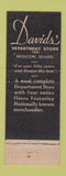 Matchbook Cover - David's Department Store Moscow ID