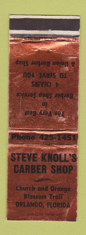 Matchbook Cover - Steve Knoll's Barber Shop Orlando FL WEAR