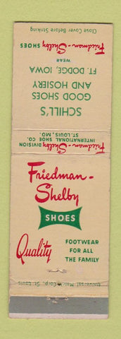 Matchbook Cover - Friedman Shelby Shoes Fort Dodge IA Schill's