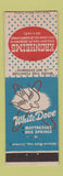 Matchbook Cover - Kronheims Cleveland OH White Dove Mattresses
