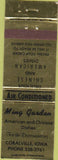 Matchbook Cover - Ming Garden Corvalville IA