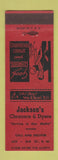 Matchbook Cover - Jackson's Cleaners Dyers