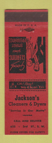 Matchbook Cover - Jackson's Cleaners Dyers
