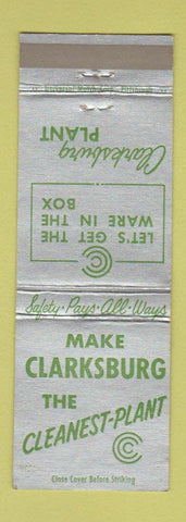 Matchbook Cover - Clarksburg Plant Safety