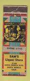 Matchbook Cover - Sam's Liquor Store Santa Monica CA WORN