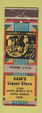 Matchbook Cover - Sam's Liquor Store Santa Monica CA WORN