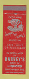 Matchbook Cover - Harvey's Liquors Costa Mesa CA