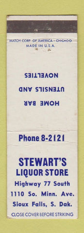 Matchbook Cover - Stewart's Liquor Store Sioux Falls SD