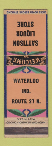 Matchbook Cover - Sattison Liquor Store Waterloo IN