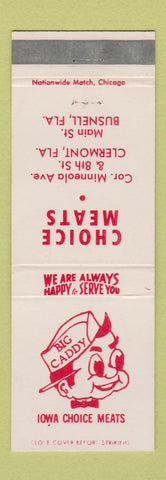 Matchbook Cover - Big Caddy Meats Clermont FL Busnell