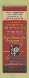Matchbook Cover - Colonial Life Insurance New York City WEAR