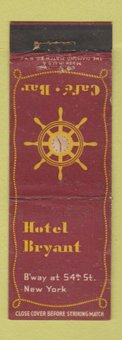 Matchbook Cover - Hotel Bryant New York City Cafe Bar WEAR
