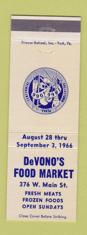 Matchbook Cover - DeVono's Grocery Dallastown PA Centennial 1966