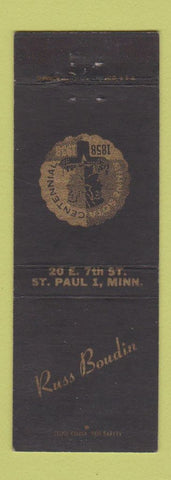Matchbook Cover - Russ Boudin St Paul MN Minnesota Centennial