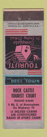 Matchbook Cover - Rock Castle Tourist Court Birmingham AL ADVANCE