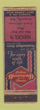 Matchbook Cover - Siegel's Diamond Brand Shoes Evansville IN WORN