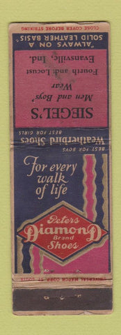 Matchbook Cover - Siegel's Diamond Brand Shoes Evansville IN WORN