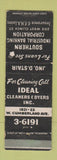 Matchbook Cover - Southern Industrial Banking Corp Ideal Cleaners WEAR