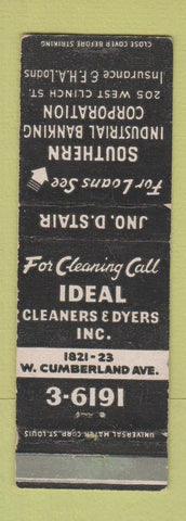 Matchbook Cover - Southern Industrial Banking Corp Ideal Cleaners WEAR