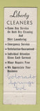 Matchbook Cover - Liberty Cleaners Laundry Colorado Springs