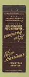 Matchbook Cover - Stew Harrison's Hamburgers Fountain
