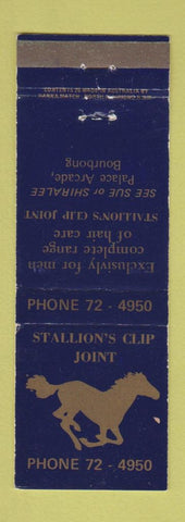 Matchbook Cover - Stallion's Clip Joint Hair Salon Australia Bourbong