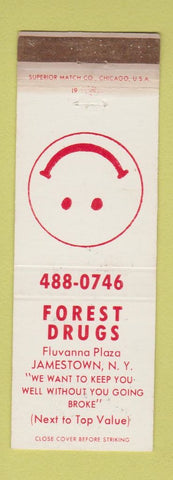 Matchbook Cover - Forest Drug Store Jamestown NY WORN