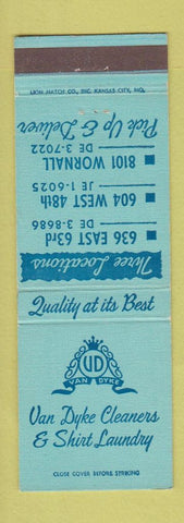 Matchbook Cover - Van Dyke Cleaners Laundry Kansas City MO