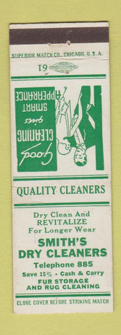 Matchbook Cover - Smith's Dry Cleaning low phone # girlie back