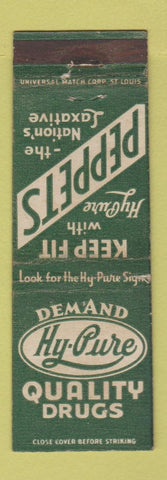 Matchbook Cover - Hy Pure Drug Store Peppets Laxative WEAR